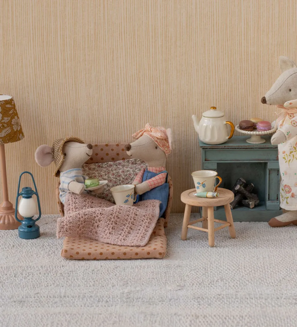 Maileg Dukker Og Tilbehør|Miniature Sofaseng - Mus -Prikker