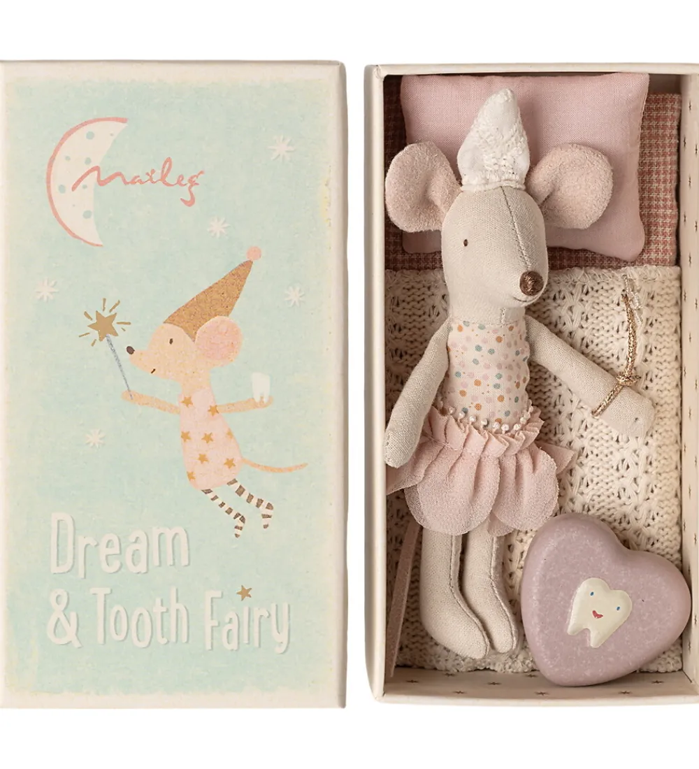 Maileg Dukker Og Tilbehør>Mus - Lillesøster - Tandfe i Tændstikæske