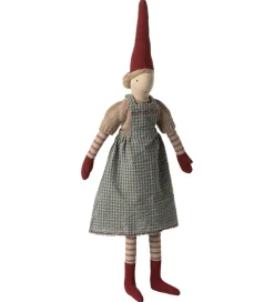 Maileg Julepynt|Nisse - Str.3 - Pige m. Blåternet Kjole