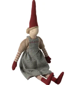 Maileg Julepynt|Nisse - Str.3 - Pige m. Blåternet Kjole