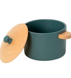 MaMaMeMo Legemad|Legekøkken Og Legemøbel|Gryde/Pandesæt - Træ - Emerald Green