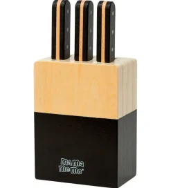 MaMaMeMo Legemad|Legekøkken Og Legemøbel|Knivblok m. 3 Knive - Træ