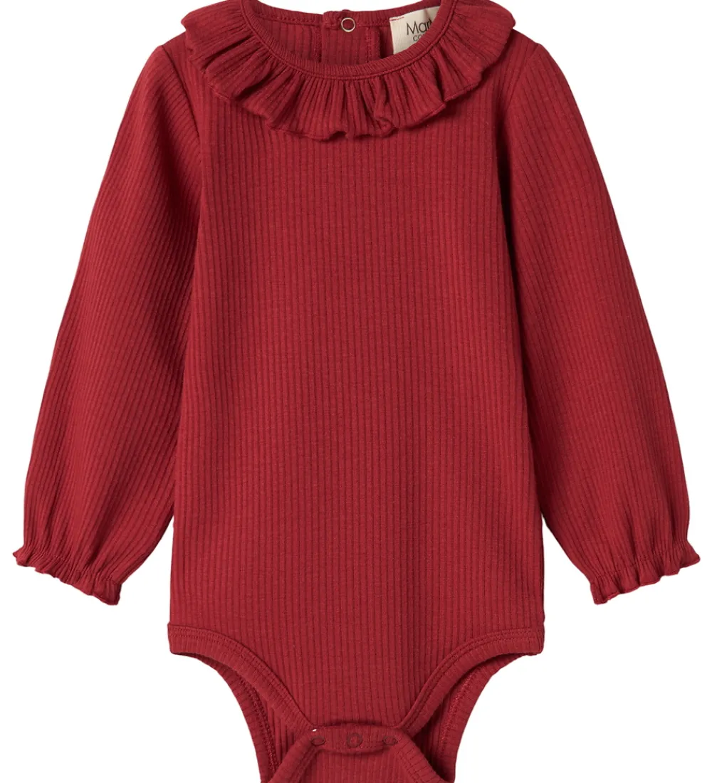 Børn MarMar Juletøj|Bodyer>Body l/æ - Rib/Modal - Brandine - Hibiscus Red