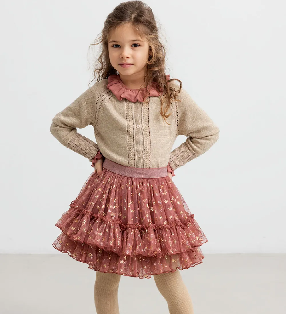 Børn MarMar Cardigans>Cardigan - Strik - Tillie - Gold Glitter