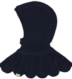 Børn MarMar Elefanthuer>Elefanthue - Uld/Bomuld - 2-lags - Strik - Adalyn - Ink