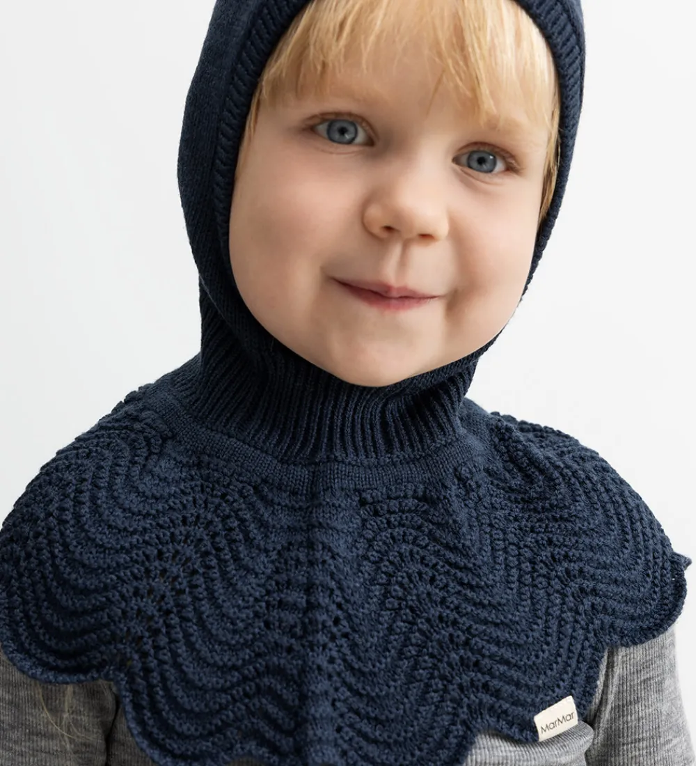 Børn MarMar Elefanthuer>Elefanthue - Uld/Bomuld - 2-lags - Strik - Adalyn - Ink