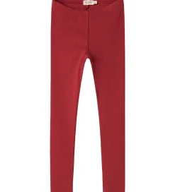 Børn MarMar Leggings|Juletøj>Leggings - Rib/Modal - Hibiscus Red