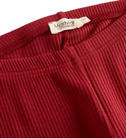 Børn MarMar Leggings|Juletøj>Leggings - Rib/Modal - Hibiscus Red