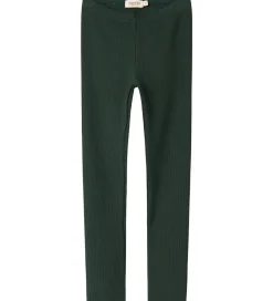 Børn MarMar Leggings|Juletøj>Leggings - Rib/Modal - Dark Leaf