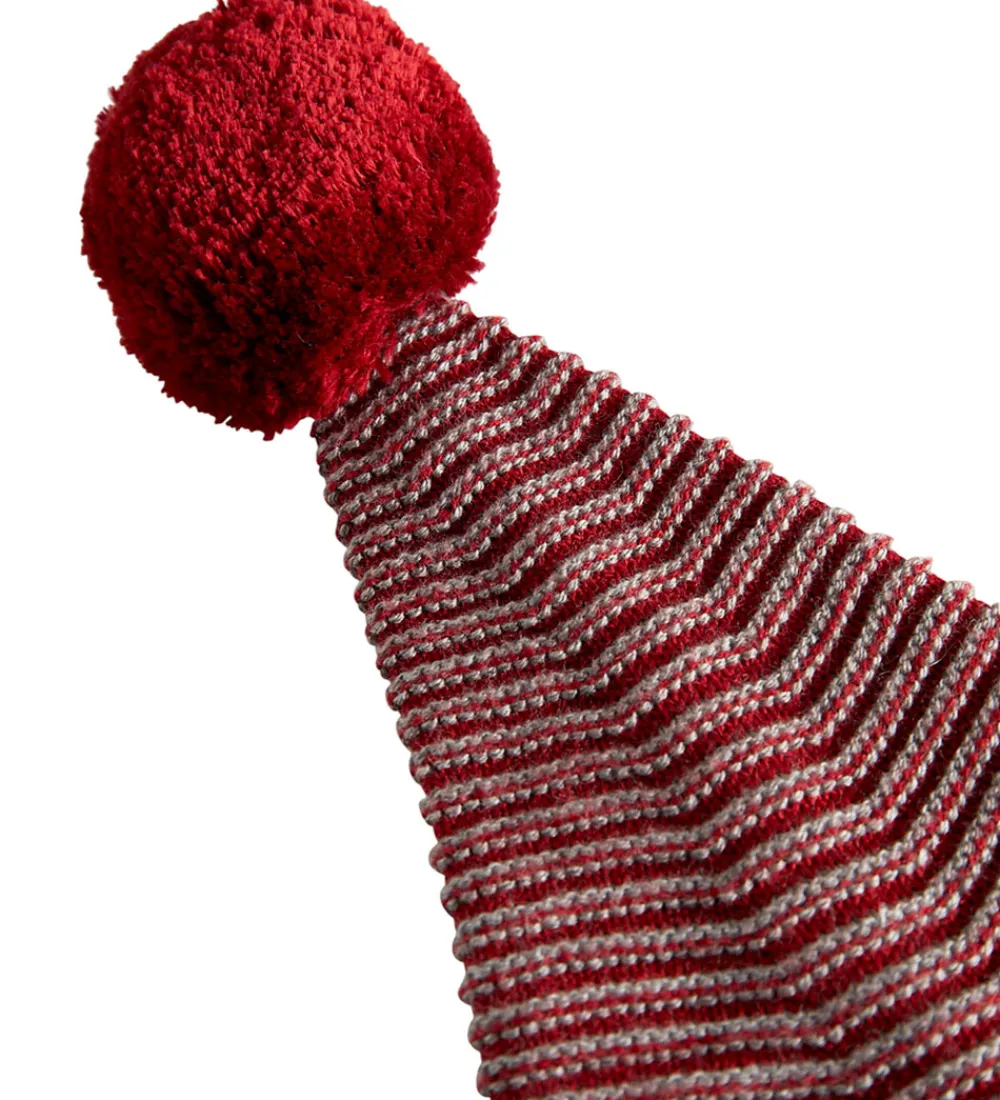 Børn MarMar Juletøj|Huer Og Hatte>Nissehue - Strik - Alfen - Hibiscus Red Stripe