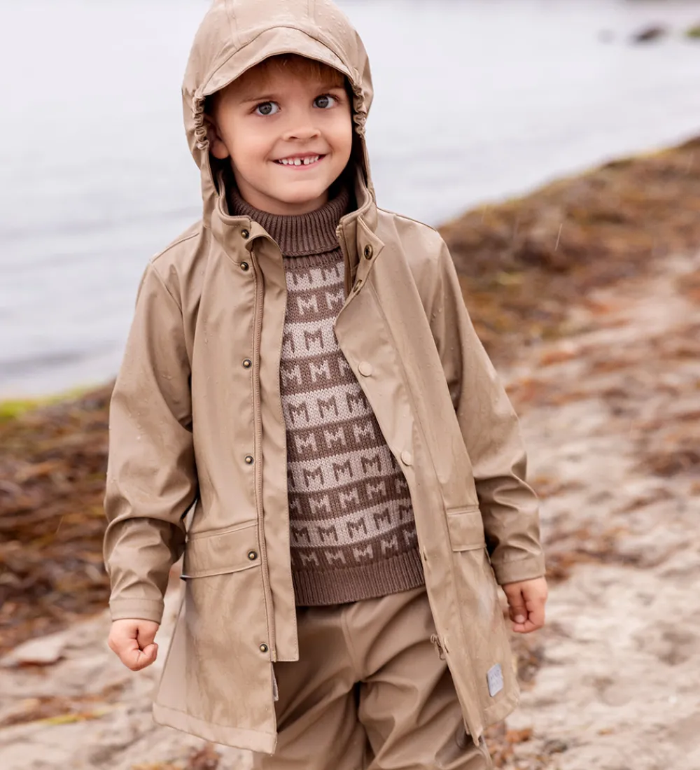 Børn MarMar Regntøj>Regnjakke - PU - October - Sepia Brown