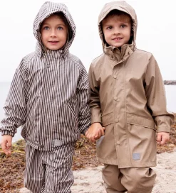 Børn MarMar Regntøj|Regntøj m. Seler - PU - Oddy - Brown Stripe