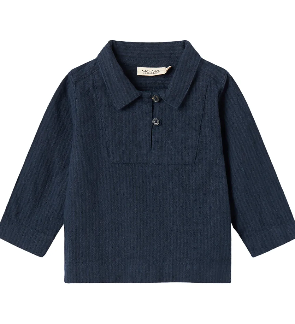 Børn MarMar Skjorter>Skjorte - Tovas - Dark Blue Stripe