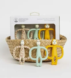 Matchstick Monkey Bideringe|Babylegetøj>Bideringe - 3-pak - Animal Teether Gift Set