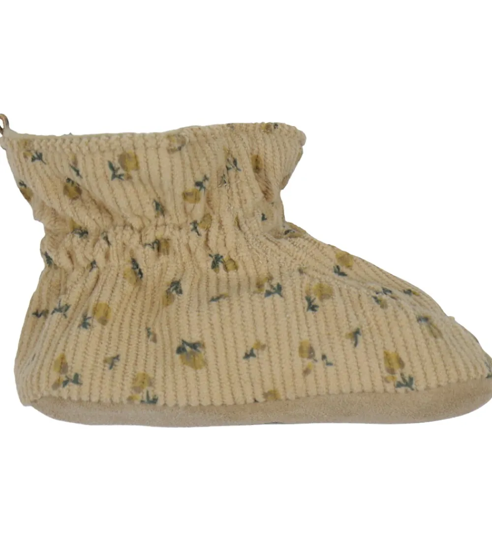 Melton Hjemmesko|Fløjlssko - Floral - Apple Cinnamon