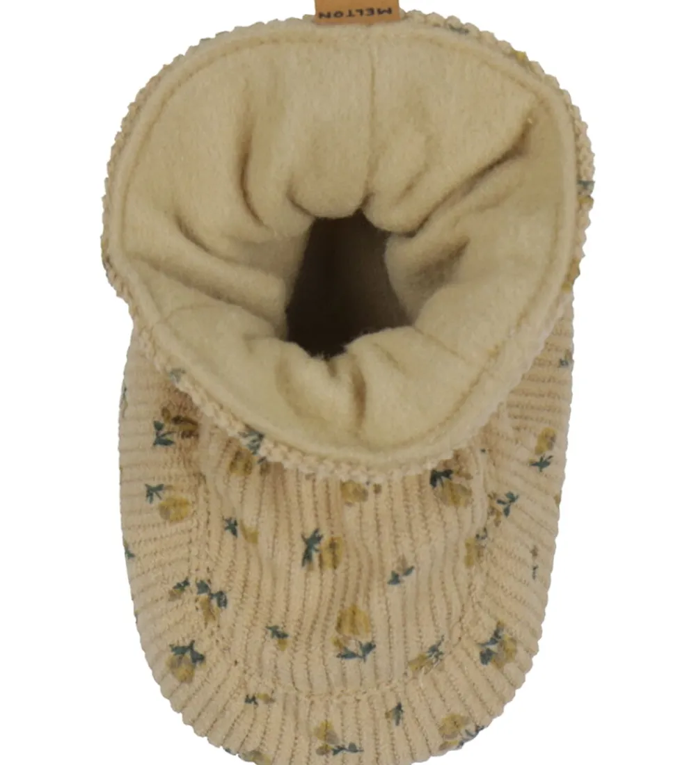 Melton Hjemmesko|Fløjlssko - Floral - Apple Cinnamon