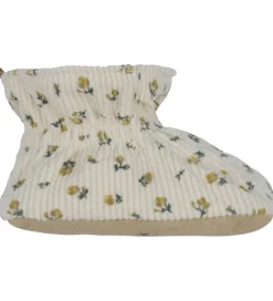Melton Hjemmesko>Fløjlssko - Noos - Floral - Ecru