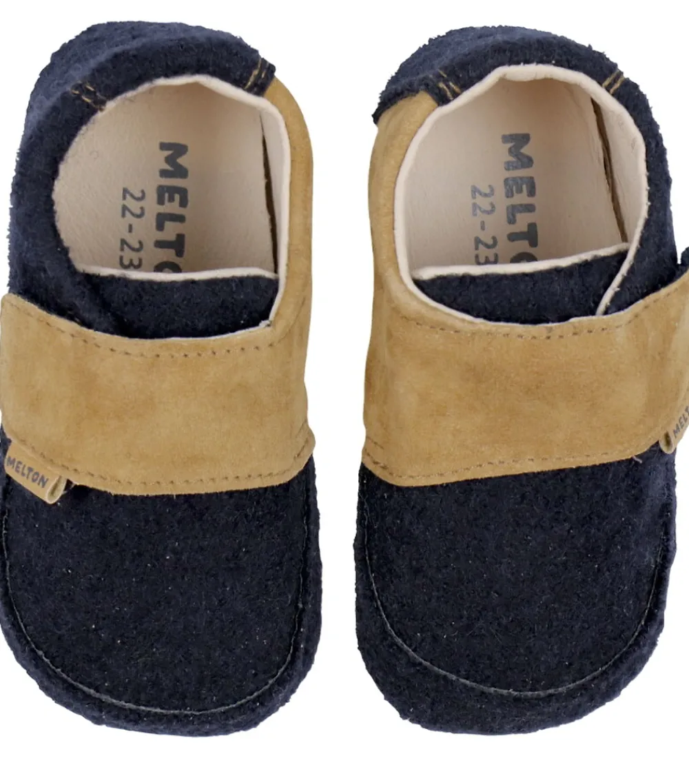 Melton Hjemmesko|Skindfutter - Marine