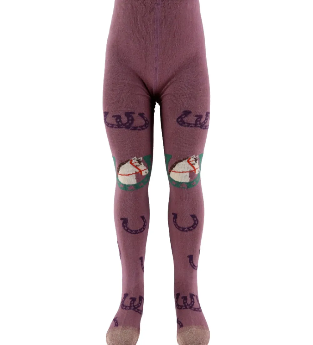 Børn Melton Strømpebukser|Strømpebukser - Lucky Horse - Grape Shake