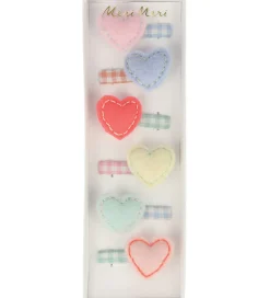 Meri Meri Hårspænder>Hårspænder - 6-pak - Filt - 3,5 cm - Hjerter