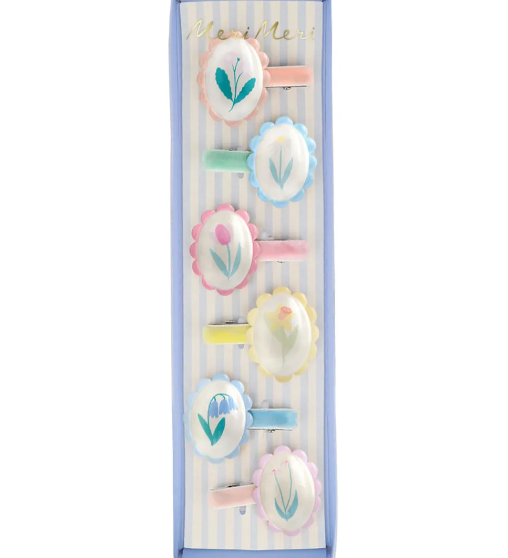 Meri Meri Hårspænder|Hårspænder - 6-pak - 4 cm - Flower Cameo