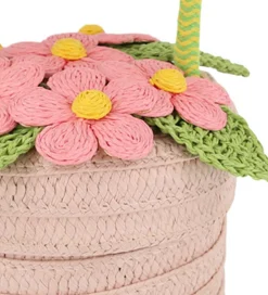 Meri Meri Kurve|Opbevaring>Stråtaske - Blomster - Kurv - 13x18 cm - Rosa