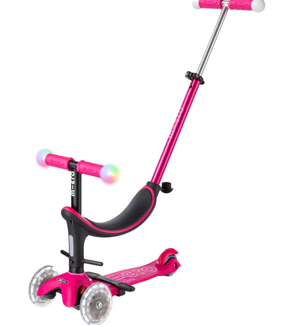Micro Løbehjul|Løbehjul>Løbehjul - Mini2grow Deluxe Magic LED - Pink