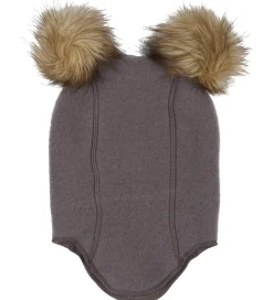 Børn Mikk-Line Elefanthuer|Elefanthue - Uld - 1-lags - Sparrow m. Kvaster