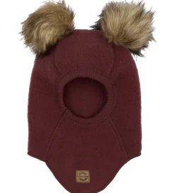 Børn Mikk-Line Elefanthuer|Elefanthue - Uld - 1-lags - Rum Raisin m. Kvaste