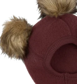 Børn Mikk-Line Elefanthuer|Elefanthue - Uld - 1-lags - Rum Raisin m. Kvaste