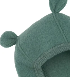 Børn Mikk-Line Elefanthuer|Elefanthue - Uld - 1-lags - Balsam Green m. Ører