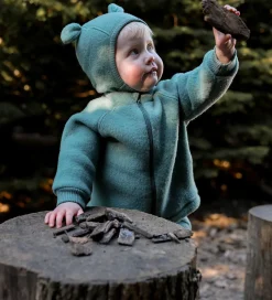 Børn Mikk-Line Elefanthuer|Elefanthue - Uld - 1-lags - Balsam Green m. Ører