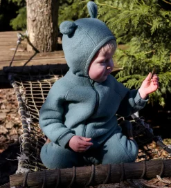 Børn Mikk-Line Elefanthuer|Elefanthue - Uld - 1-lags - Balsam Green m. Ører