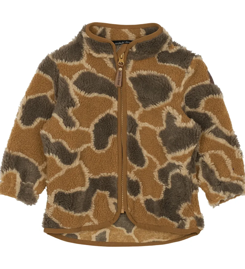 Børn Mikk-Line Fleece|Fleecejakke - Burlwood m. Camouflage