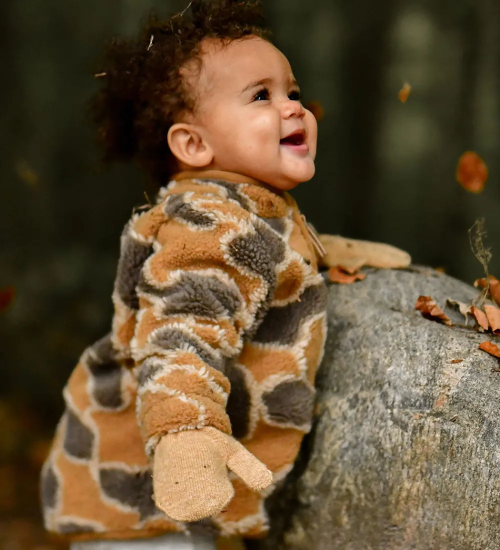 Børn Mikk-Line Fleece|Fleecejakke - Burlwood m. Camouflage