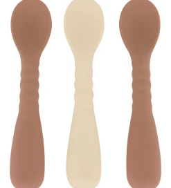 Børn Mikk-Line Børnebestik|Babyskeer>Skeer - 3-pak - Silikone - Brown Sugar/White Swan