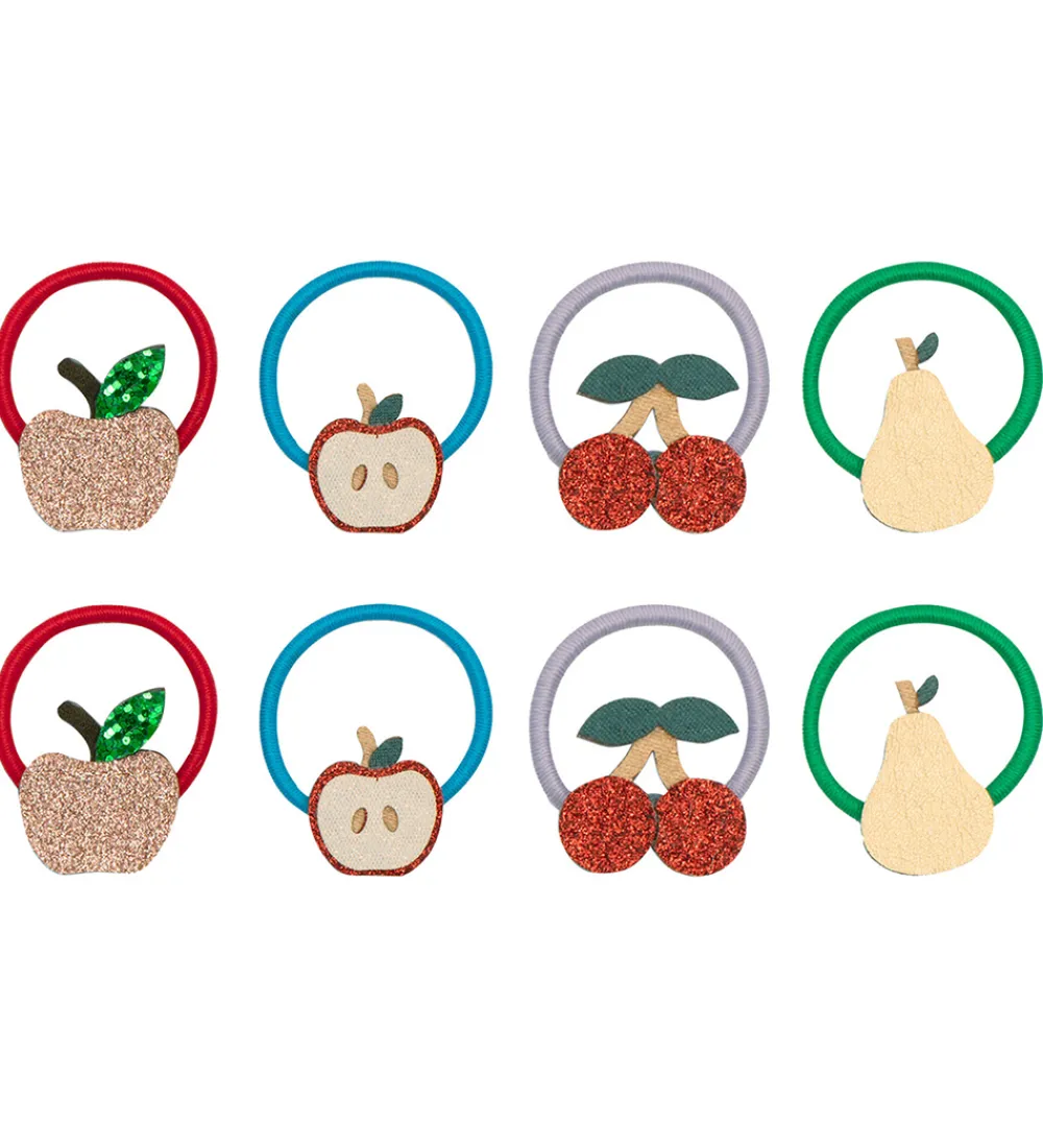 Mimi & Lula Hårpynt|Hårelastikker>Hårelastikker - 8-pak - Mini Fruity Mushroom Village