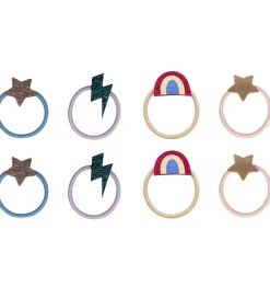 Mimi & Lula Hårelastikker>Hårelastikker - 8-pak - Mini Rainbow Dancing Queen