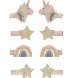 Mimi & Lula Hårspænder|Hårpynt>Hårklips - 8-pak - 3 cm - Mini Unicorn Celeste