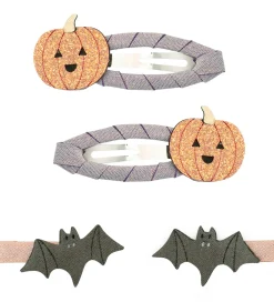 Mimi & Lula Halloween|Hårspænder|Hårpynt-sæt - Spænder/Klips - Pumpkin & Bat Hallowee