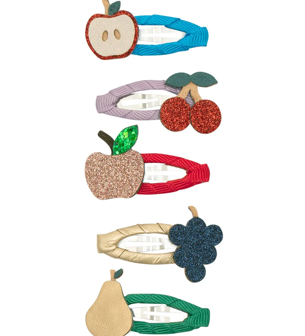 Mimi & Lula Hårspænder|Hårpynt|Hårspænder - 5-pak - 4 cm - Mini Fruity Mushroom Vil