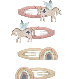 Mimi & Lula Hårspænder|Hårpynt|Hårspænder - 4-pak - 5 cm - Winged Unicorn Celeste