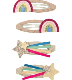 Mimi & Lula Hårspænder>Hårspænder - 4-pak - 5 cm - Disco Over The Ranbow Da