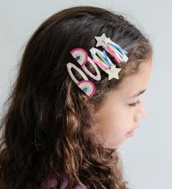 Mimi & Lula Hårspænder>Hårspænder - 4-pak - 5 cm - Disco Over The Ranbow Da