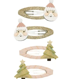 Mimi & Lula Hårspænder|Hårpynt>Hårspænder - 4-pak - Santa & Tree Christmas