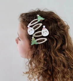 Mimi & Lula Hårspænder|Hårpynt>Hårspænder - 4-pak - Santa & Tree Christmas