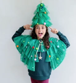 Mimi & Lula Udklædningstøj>Kappe - Grønt Juletræ