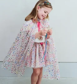 Mimi & Lula Udklædningstøj></noscript>Kappe - Tyl - Beige Rainbow Hearts