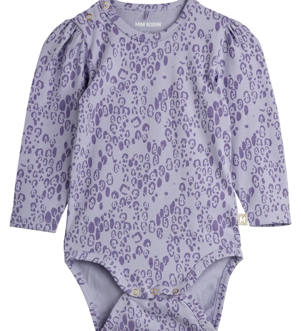 Børn Mini Rodini Bodyer>Body l/æ - Leopard - AOP - Purple