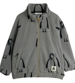 Børn Mini Rodini Fleece|Fleecejakke - Penguin - Grå